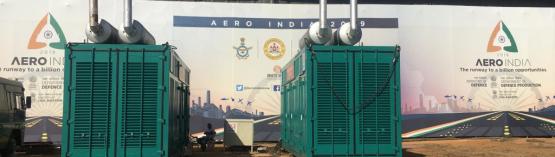 Successfully provided 8mva,415v,50Hz DG Rental Package for 12th edition of Aero India Show 2019